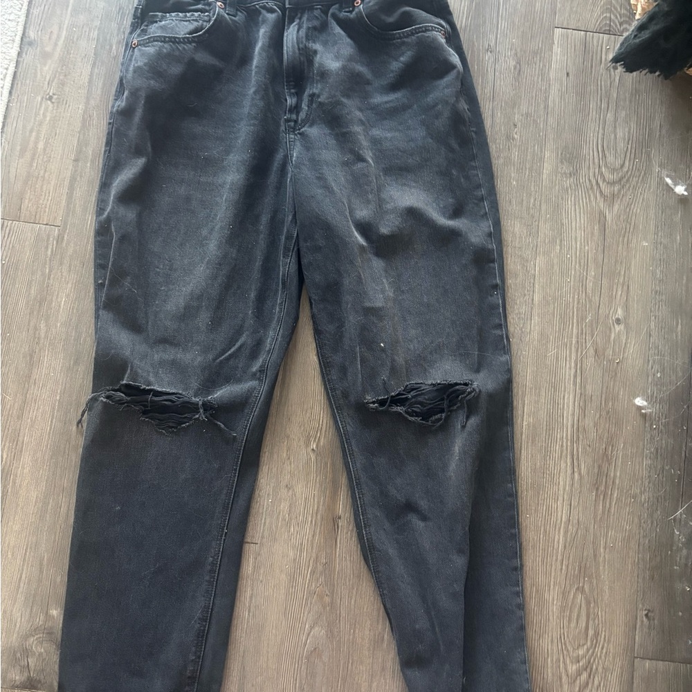 American Eagle Outfitters Black Distressed Skinny Jeans